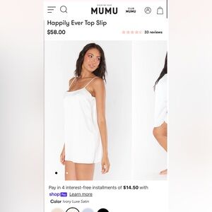 Show Me Your MuMu White Satin Slip